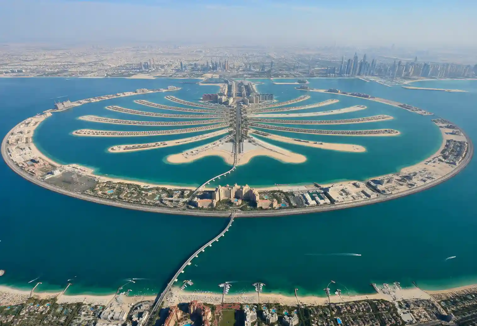 Aerial view of Palm Jumeirah in Dubai